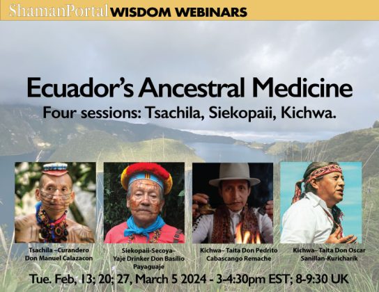 Shaman Portal Wisdom Webinars presents an exciting and culturally enriching series, continuing our commitment to supporting and spreading indigenous wisdomkeepers, and their practices worldwide. It will feature four indigenous elders from different tribes in Ecuador.