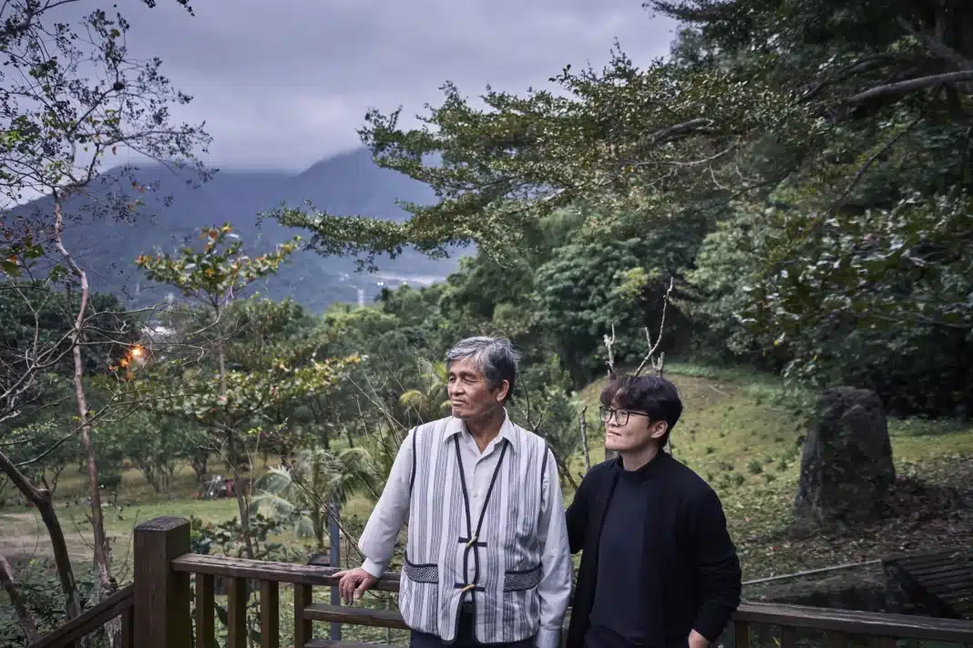 Teyra Yudaw (left) and his daughter, Ciwang Teyra, are members of Taiwan's Indigenous Truku tribe. An Rong Xu for NPR