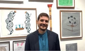 Simon Butler. The painting pictured to the left was created by the shaman of one of the indigenous villages. Pic: Cornelia Falknäs 