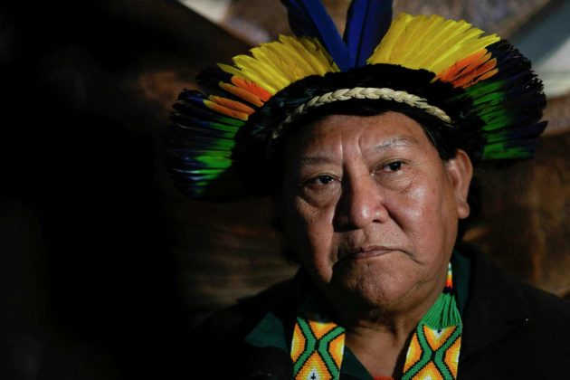 Davi Kopenawa, a Yanomami shaman, listens to reporters' questions during a press conference after his meeting with Pope Francis at the Vatican, Wednesday, April 10, 2024. Kopenawa, a Yanomami shaman, said he came to the Vatican at Francis’ invitation to brief him on the plight of the Yanomami and the Amazon, where deforestation surged to a 15-year high during the previous administration of far-right President Jair Bolsonaro. Alessandra Tarantino/AP