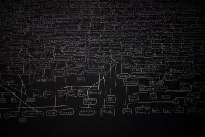 ‘I’m trying to include everyone’ … a detail from kith and kin, Moore’s 65,000-year chalk family tree. Photograph: David Levene/The Guardian