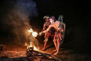 A British man lights a torch during a ceremony of initiation to the Bwiti rite using the iboga plant in Libreville, Gabon.Image: Photo by STEEVE JORDAN/AFP via Getty Images