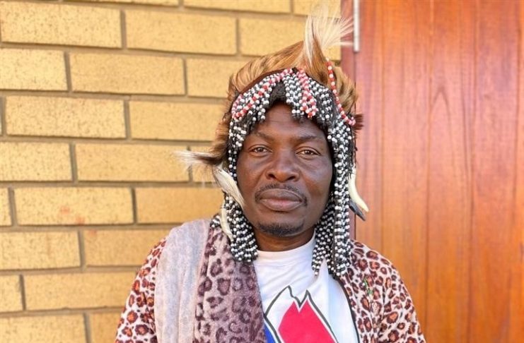Sangoma and spiritual adviser Lenn-Morton Khokhovula Gundabaloyi, who claims many celebrities, politicians, businesspeople and soccer players have performed rituals to stay powerful. Photo by Kgalalelo Tlhoaele
