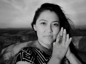 A Native American from the Dine' tribe woman poses for a portrait.Jaclyn Roessel, Dine' (Navajo Nation).Matika Wilbur