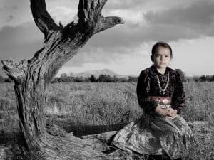 A young member of Navajo Nation photographed by Matika Wilbur.Bahazhoni Tso, Navajo Nation.Matika Wilbur