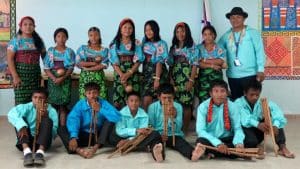 The school teaches its students traditional music and dance to help preserve Guna culture [BBC]