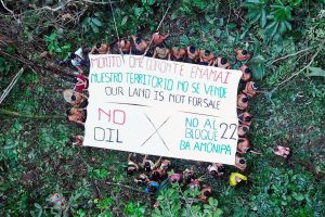 Waorani communities gather to send a message to the world: “Our Land Is Not for Sale.”