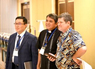 2025 World Conference: Asia Regional Focus on Shamanism and Syncretism Presenters in the Regional Focus on Syncretism in Asia: Rev. Dr. Jun-Hyun Kim, Rev. Henry Paul D. Roa, and Rev. Michael Hauser. (Photo: T. Winger).