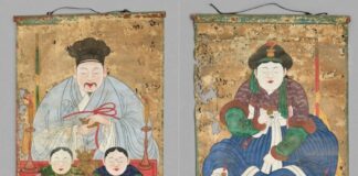 Shamanic Paintings Honoring Prince Geumseong Set for National Heritage Status "Blind Taoist Master" and "Blind Samshin Manura" from the Shamanic Paintings of Geumseongdang Shrine in Seoul. Photo courtesy of the Korea Heritage Service.
